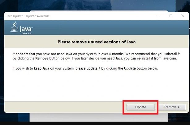 vašu verziu Java